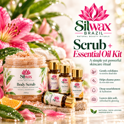 Scrub + Essential Oil Kit + Silwax Natural Soap Bar